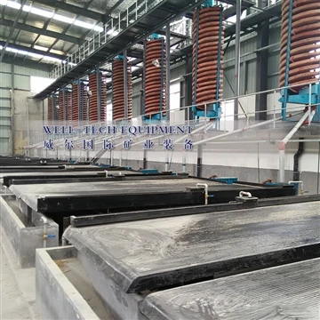 Vonfram (Scheelite và Wolframite) Toàn bộ dây chuyền Máng xoắn ốc và Bàn lắc